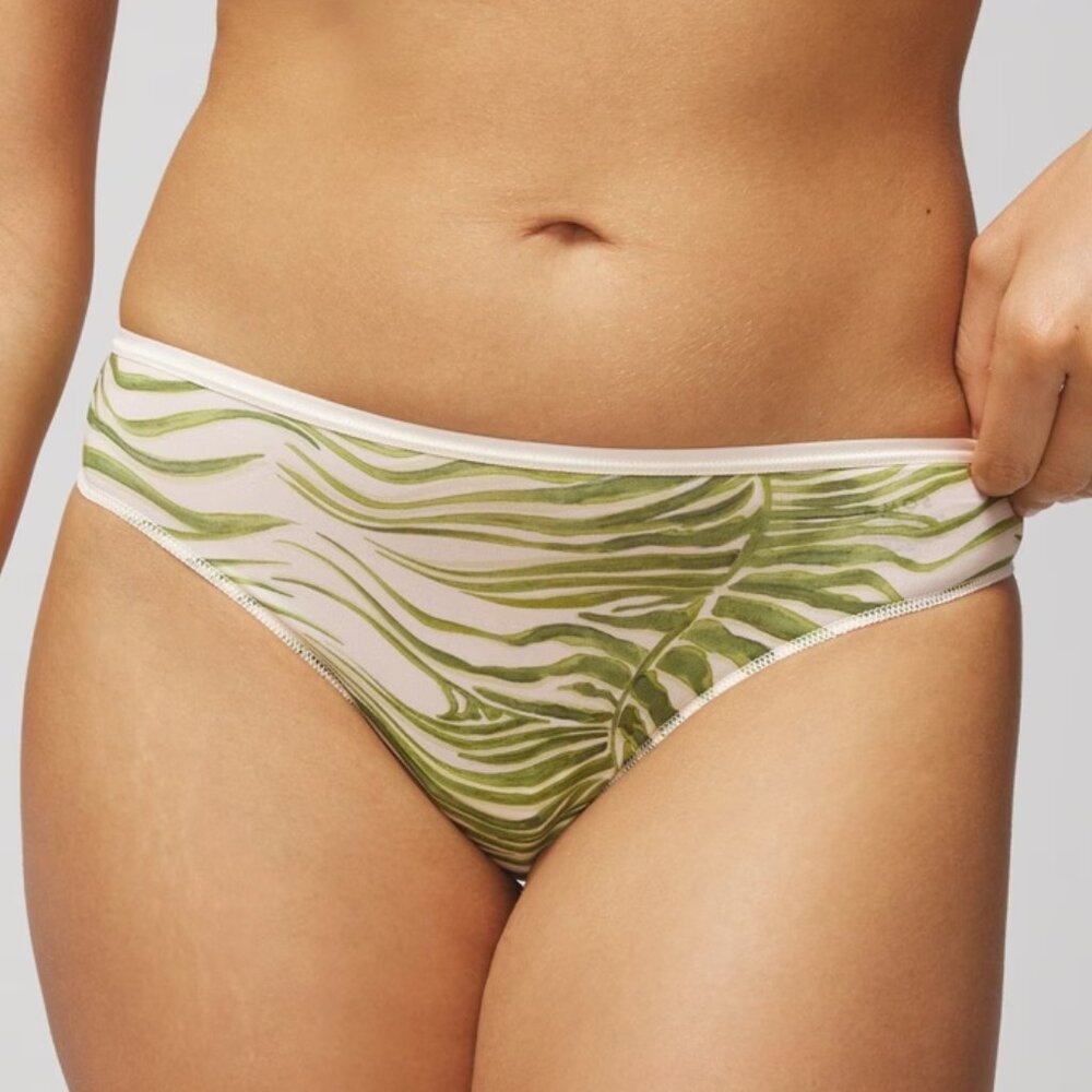Soma Vanishing Edge Thong Panty Palm Leaf XL NWT